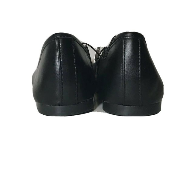 Black Faux Leather Everly Round Toe Ballet  Flat - Picture 5 of 5